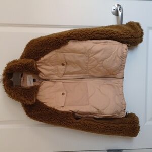 NWT ** Universal Thread Quilted Puffer Fur Moto Jacket ** Sz S